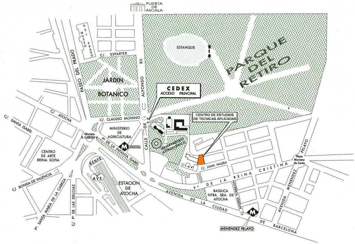 kart atocha-stasjonen i Madrid