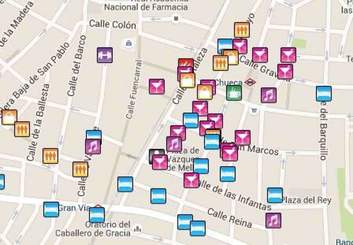 gay-området i Madrid kart