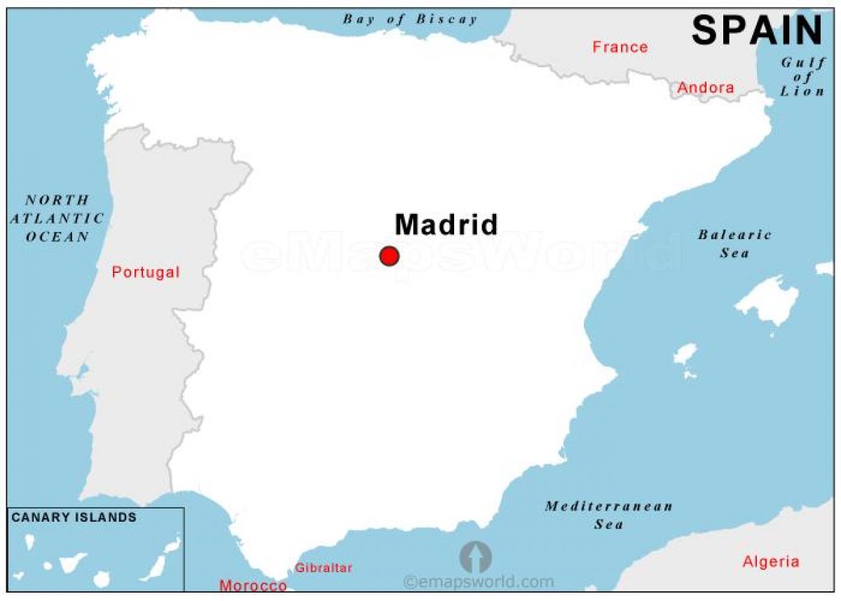 kart over hovedstaden i Spania