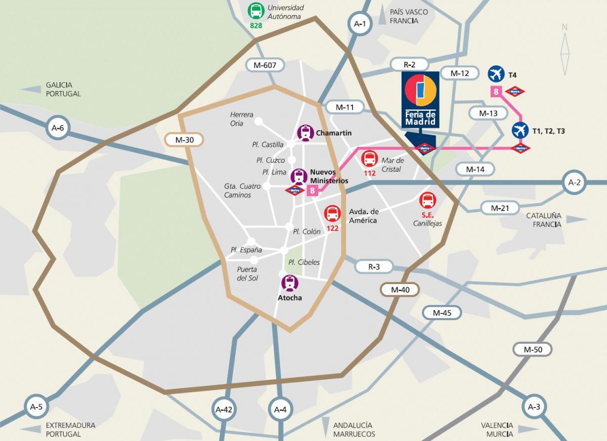 kart av ifema i Madrid