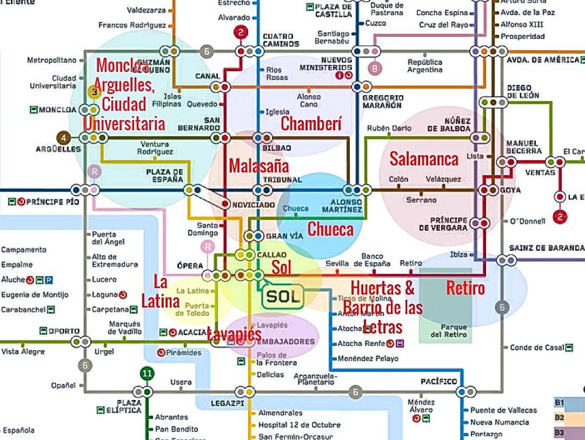 kartet av la latina i Madrid