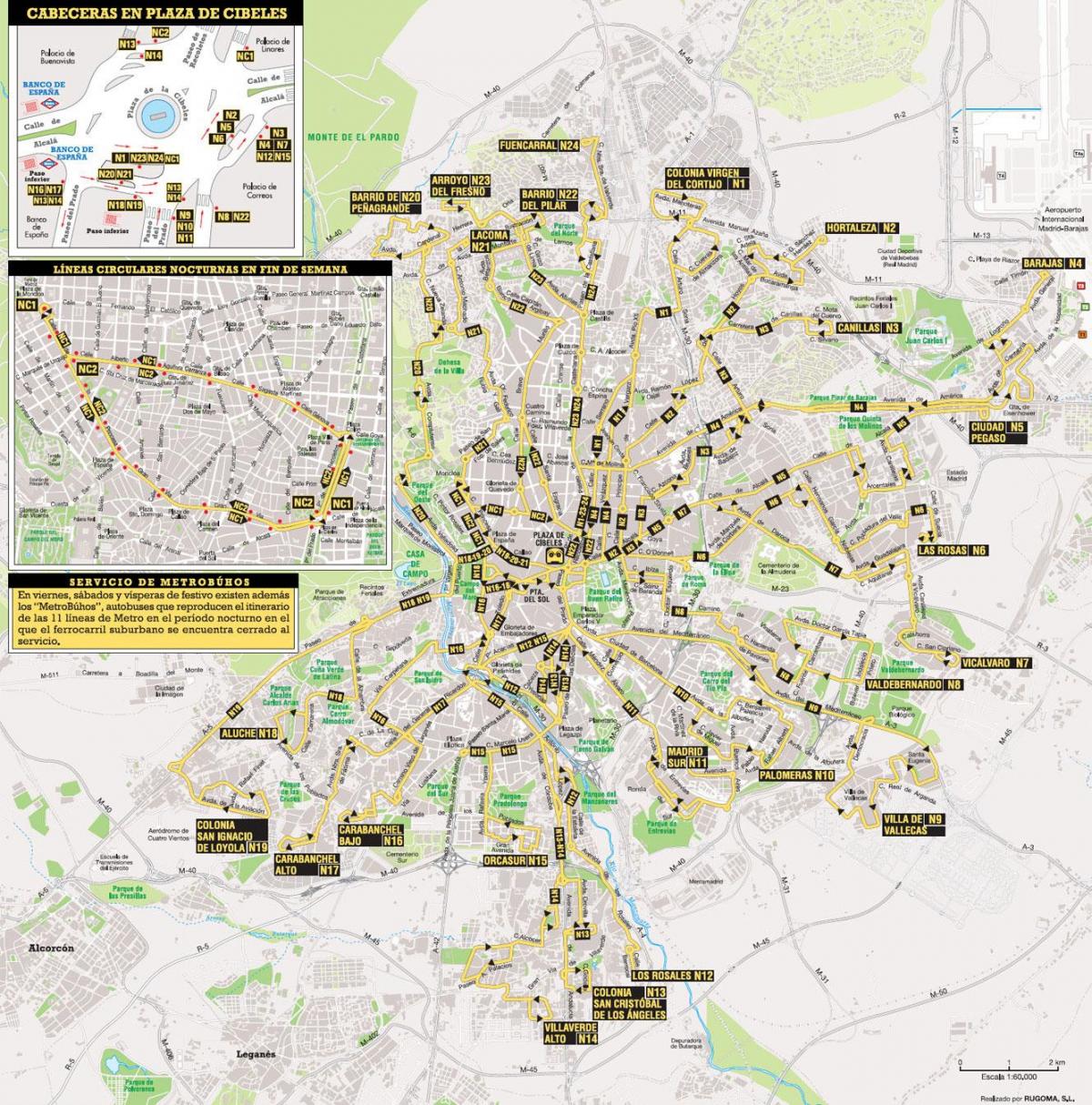 bussruter Madrid kart