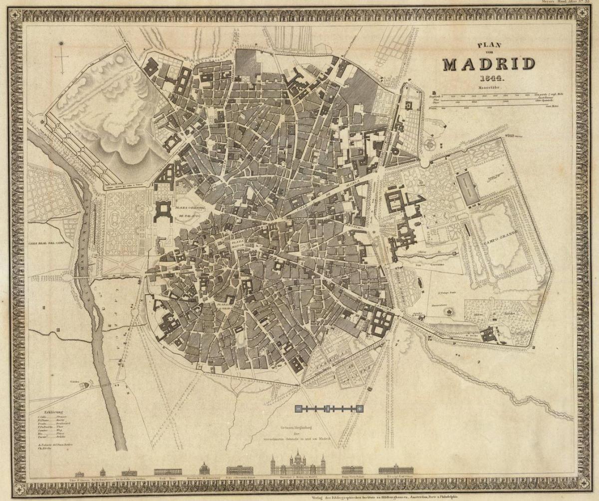 kart av Madrid gamlebyen
