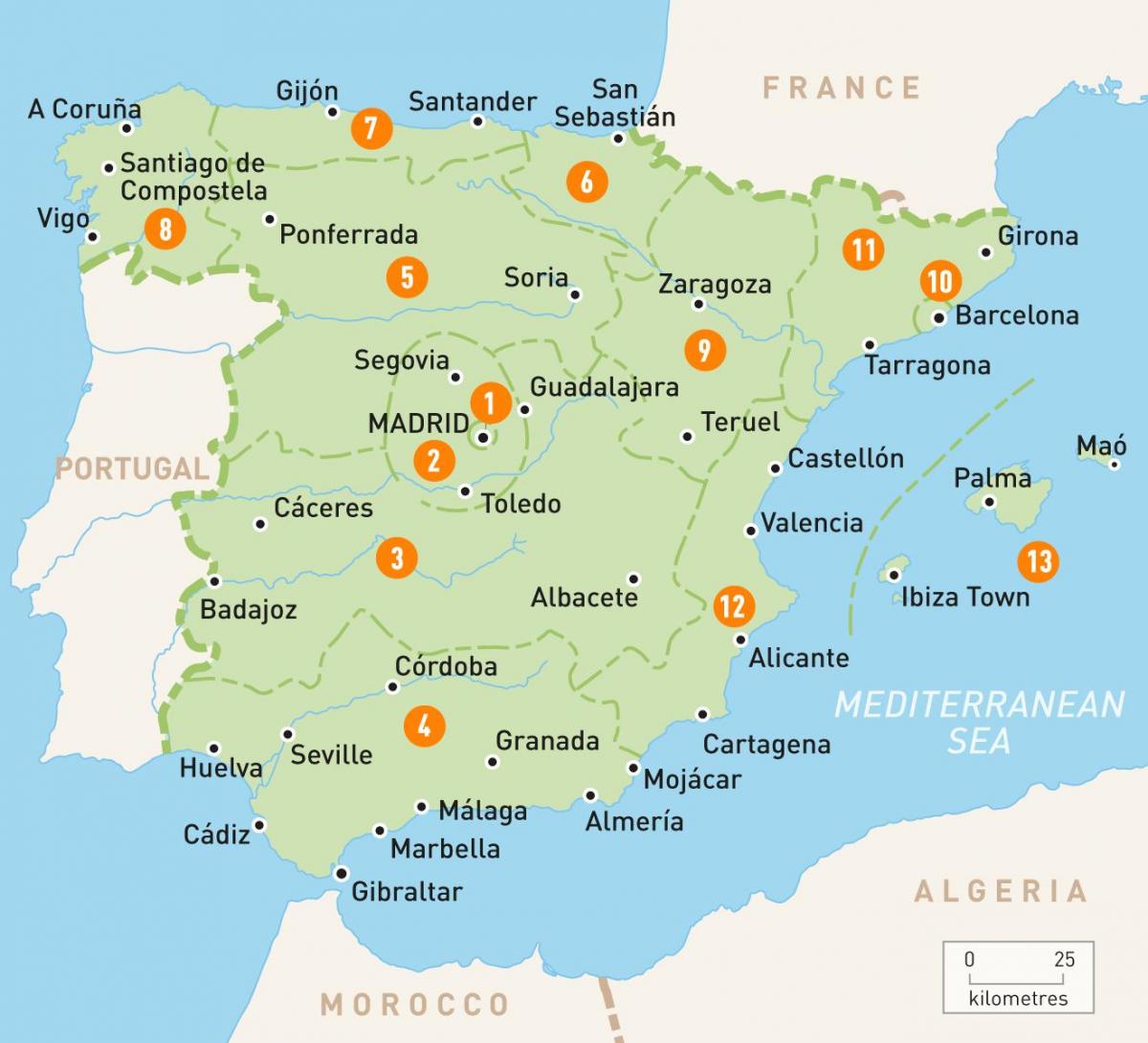 kart av Madrid området