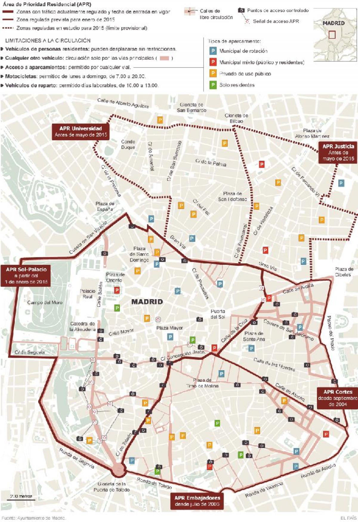 kart av Madrid parkering