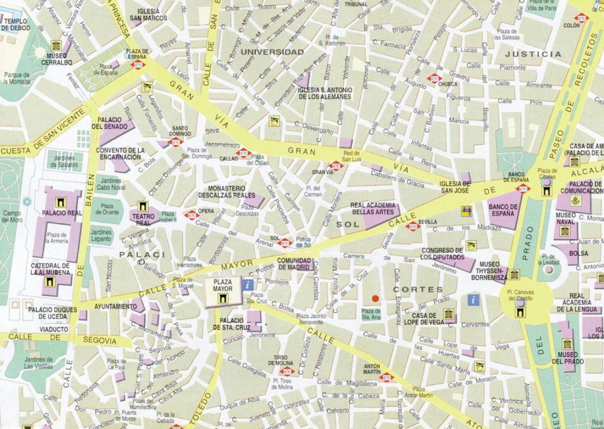 Madrid sentrum kart