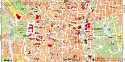 Kart av burgund street Madrid, Spania