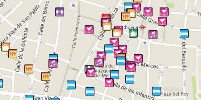 Gay-området i Madrid kart