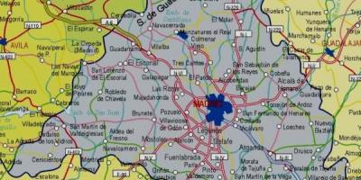 Et kart over Madrid