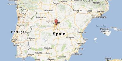 Kart over Spania som viser Madrid