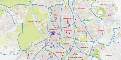 Kart av Madrid barrios