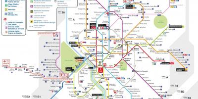 Kart av Madrid offentlig transport