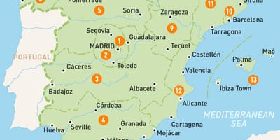 Kart av Madrid området