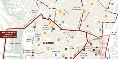 Kart av Madrid parkering
