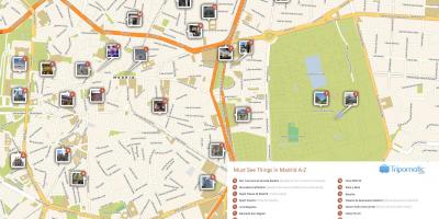 Madrid topp attraksjoner kart