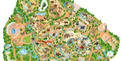 Kart av Madrid zoologiske hage